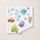 Phantastischer, bunter Cartoon Badhandtuch Set (Waschlappen)