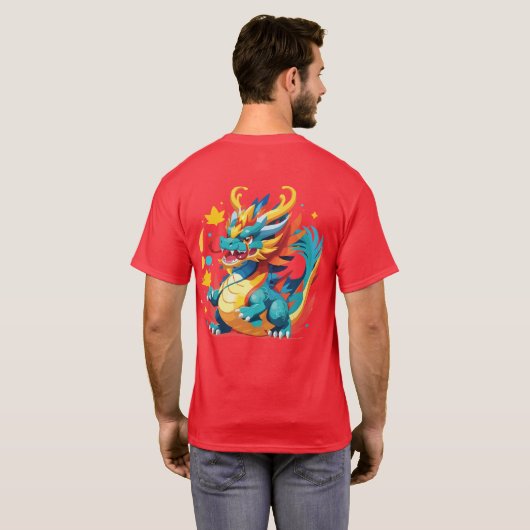 Phantastischer Cartoon Dragon T-Shirt (Schwarz voll)