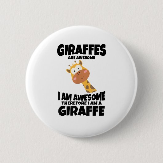 Phantastischer Cartoon Ich bin ein Giraffe-Shirt f Button (Vorderseite)