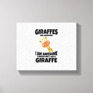 Phantastischer Cartoon Ich bin ein Giraffe-Shirt f Leinwanddruck