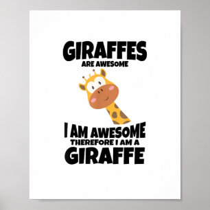 Phantastischer Cartoon Ich bin ein Giraffe-Shirt f Poster