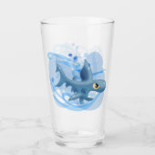 Phantastischer Cartoon Shark Glas (Vorderseite)