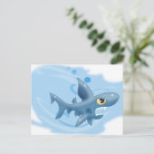 Phantastischer Cartoon Shark Postkarte (Stehend Vorderseite)