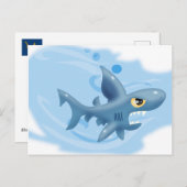 Phantastischer Cartoon Shark Postkarte (Vorne/Hinten)