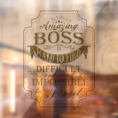 Phantastischer Chef danke der Plakatdanke Fensteraufkleber (Blatt 2)