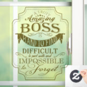 Phantastischer Chef danke der Plakatdanke Fensteraufkleber (Zuhause)