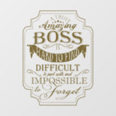 Phantastischer Chef danke der Plakatdanke Fensteraufkleber (Blatt)