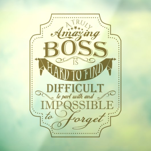 Phantastischer Chef danke der Plakatdanke Fensteraufkleber (Blatt 3)