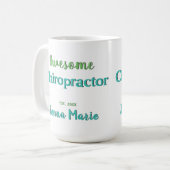 Phantastischer Chiropraktiker Aquamarines Grünes D Kaffeetasse (Vorderseite Links)