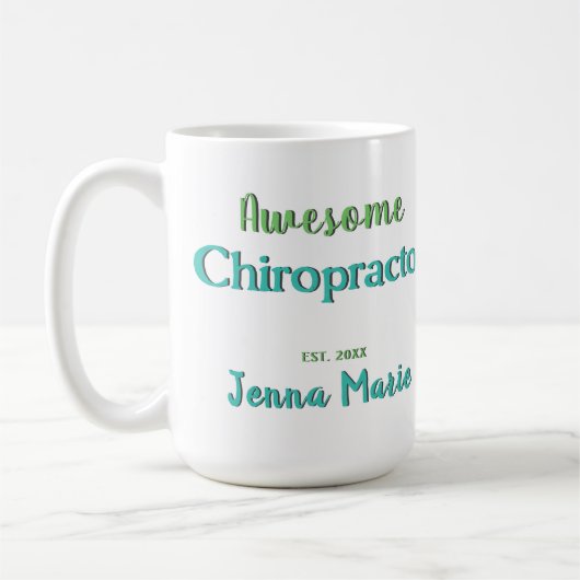 Phantastischer Chiropraktiker Aquamarines Grünes D Kaffeetasse (Links)