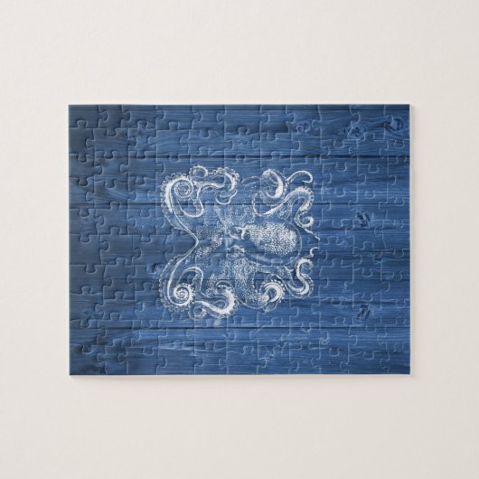 phantastischer cooler antiker Effekt Weißer Oktopu Puzzle (Horizontal)