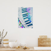 Phantastischer cooler kreisförmiger Piano-Lichteff Poster (Küche)