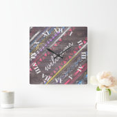 Phantastischer Cooler Trend Azteken-Stamm Andes-Ho Quadratische Wanduhr (Zuhause)