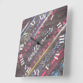 Phantastischer Cooler Trend Azteken-Stamm Andes-Ho Quadratische Wanduhr (Winkel)