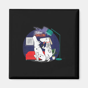 Phantastischer Dalmatiner Hunde Tattoo Shop Hunde Magnet