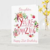 PHANTASTISCHER DAUGHTER AUF IHREM **21.** BIRTHTAG KARTE (Gelbe Blume)