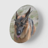 Phantastischer Deutscher Schäferhund Runde Wanduhr (Winkel)