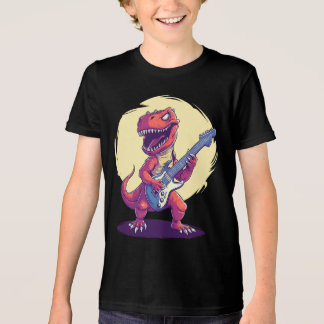 Phantastischer Dinosaurier Jamming auf Electric Gu Tri-Blend Shirt