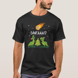 Phantastischer Dinosaurier Santa mit Weihnachtsbau T-Shirt