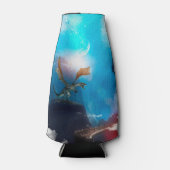 Phantastischer Drache mit Wasserfällen Flaschenkühler (Vorderseite)