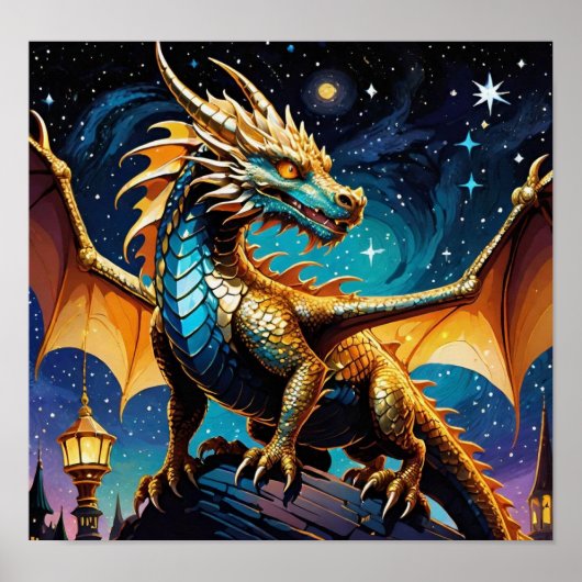 Phantastischer Drache Poster (Vorne)