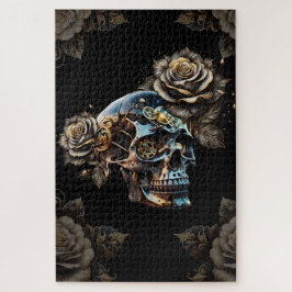 Phantastischer, dunkler Steampenschädel Puzzle