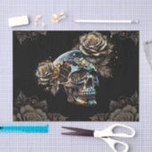 Phantastischer, dunkler Steampenschädel Seidenpapier (Handwerk)