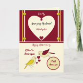 Phantastischer Ehemann Jubiläum gelb und rot Karte (Vorderseite)