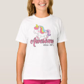 Phantastischer Einhorn Regenbogen Rosa niedlicher  T-Shirt (Vorderseite)