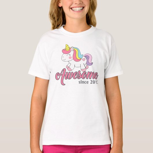 Phantastischer Einhorn Regenbogen Rosa niedlicher T-Shirt (Vorderseite)