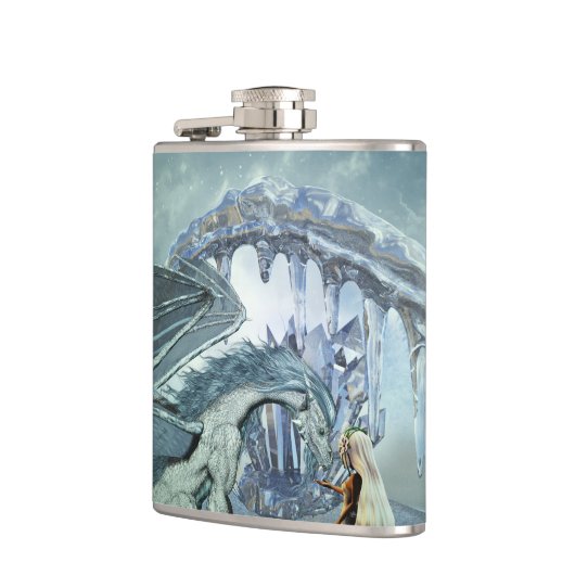 Phantastischer Eisdrache Flachmann (Links)