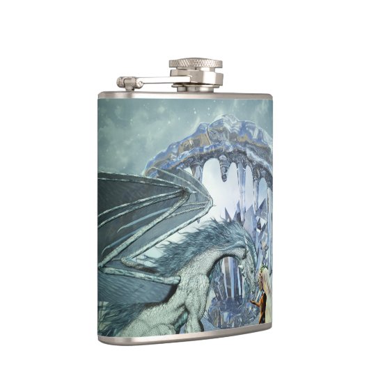 Phantastischer Eisdrache Flachmann (Rechts)