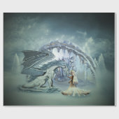 Phantastischer Eisdrache Geschenkpapier (Flach)