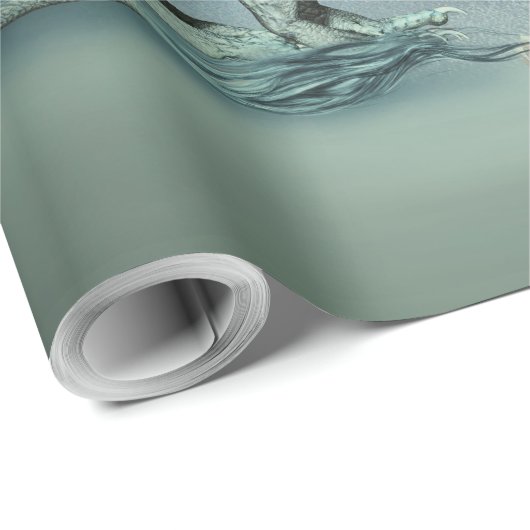 Phantastischer Eisdrache Geschenkpapier (Rolleneckpunkt)