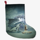 Phantastischer Eisdrache Großer Weihnachtsstrumpf (Vorderseite)