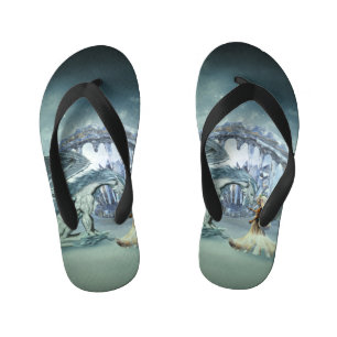Phantastischer Eisdrache Kinderbadesandalen