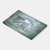 Phantastischer Eisdrache Post-it Klebezettel (angewinkelt)