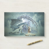 Phantastischer Eisdrache Post-it Klebezettel (Auf Schreibtisch)