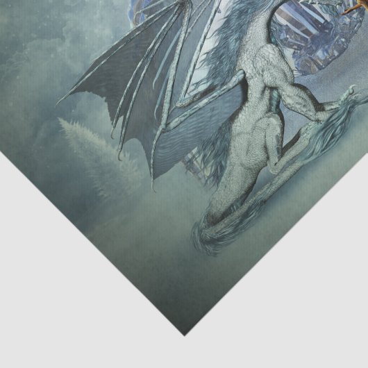 Phantastischer Eisdrache Seidenpapier (Ausschnitt)