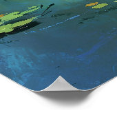 Phantastischer Elefant im Fluss mit Vogelmalerei Poster (Ecke)