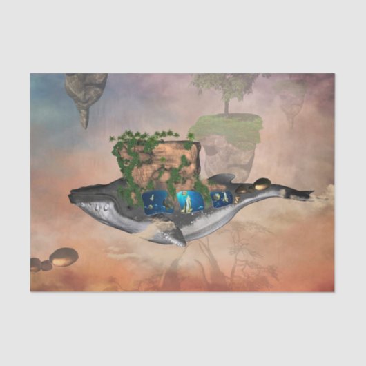 Phantastischer Fantasy-Wal mit Butterflyfish und F Seidenpapier (Vorderseite)