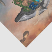 Phantastischer Fantasy-Wal mit Butterflyfish und F Seidenpapier (Ausschnitt)