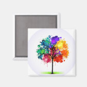 Phantastischer, farbenfroher Baum voller Liebe , L Magnet (Vorderseite/Rückseite)