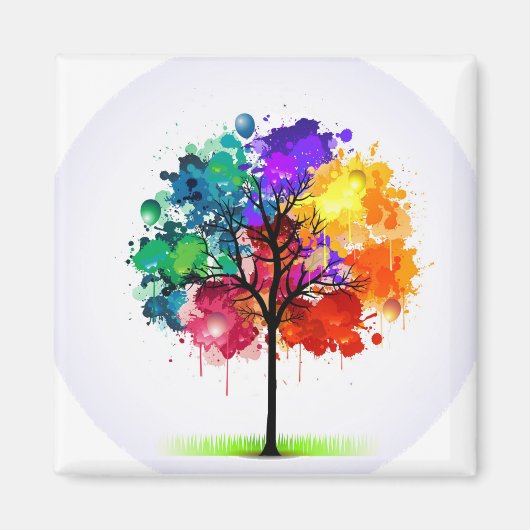 Phantastischer, farbenfroher Baum voller Liebe , L Magnet (Vorne)