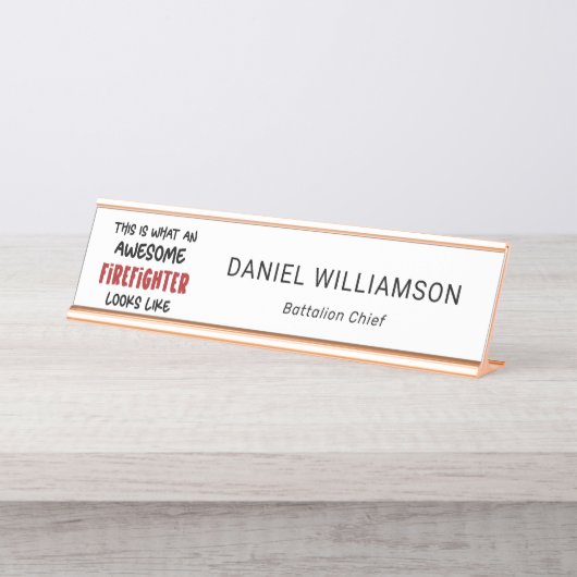 Phantastischer Feuerwehrmann Feuerwehrmann Schreibtischnamensplakette (Vorderseite )