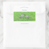 Phantastischer Freund, Niedlich und Happy Zebras Quadratischer Aufkleber (Tasche)