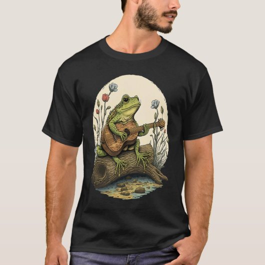 Phantastischer Frosch Gitarrenfrosch spielen Banjo T-Shirt (Vorderseite)