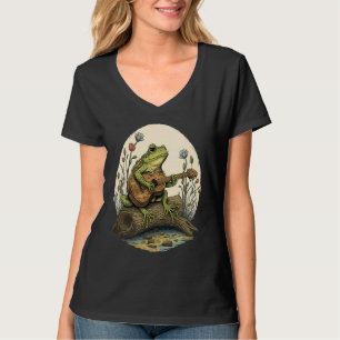 Phantastischer Frosch Gitarrenfrosch spielen Banjo T-Shirt