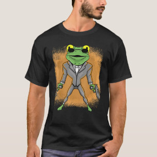 Phantastischer Frosch im Anzug Spionage Idee Männe T-Shirt