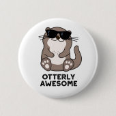 Phantastischer Funny Animal Otter Puff Button (Vorderseite)